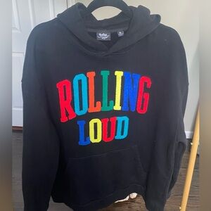 Rolling loud festival- NYC 2023, “Multi Chenille” Hoodie , Size XL in Black.